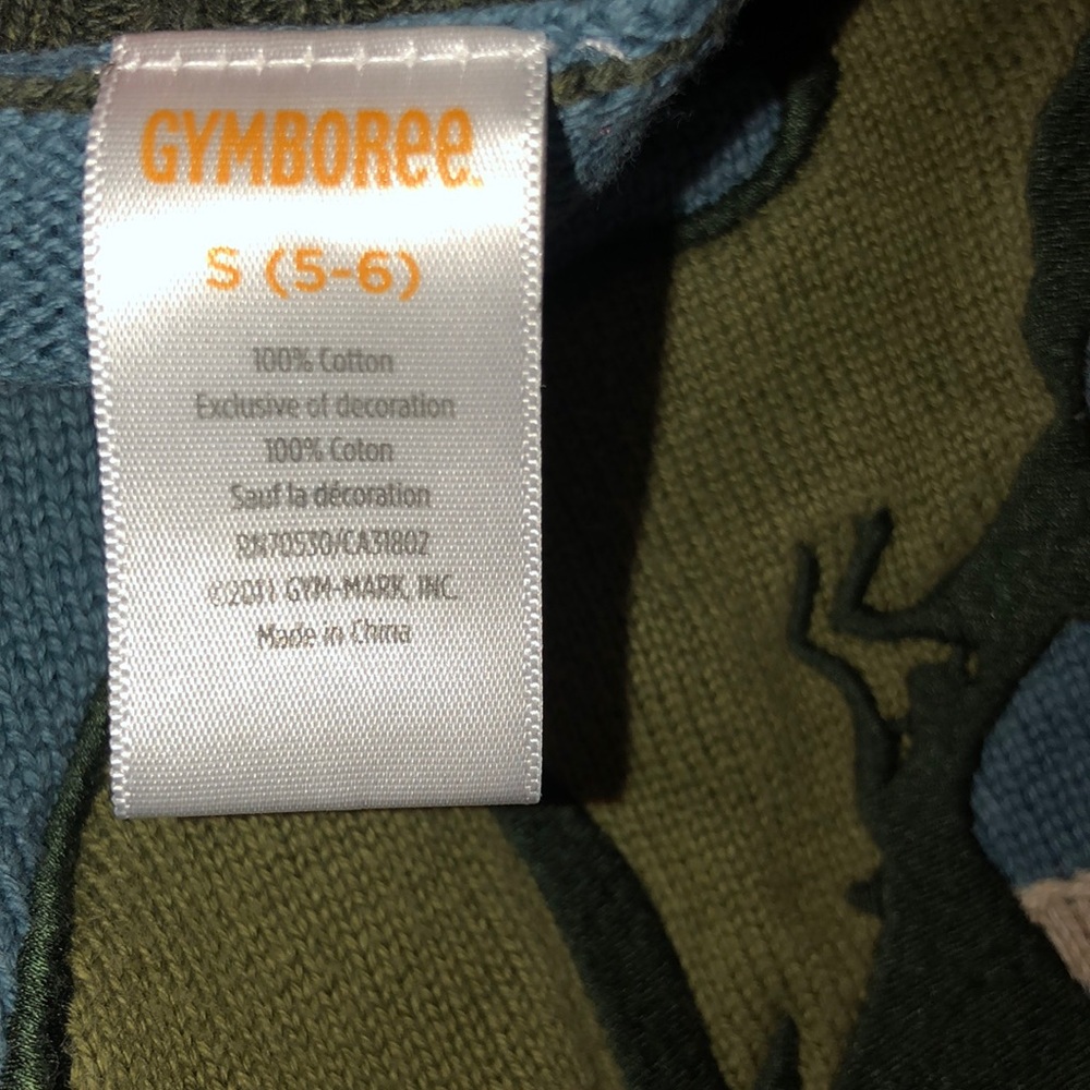 Gymboree Dinosaur Sweater sz 5/6 Boys Blue/Green - Picture 6 of 6
